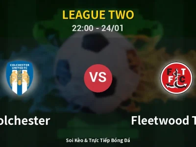 Soi Kèo Colchester vs Fleetwood Town – 22:00 24/01 | Nhận Định, Dự Đoán Tỷ Số