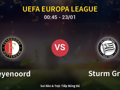 Kết Quả: Feyenoord 3-0 Sturm Graz – Highlight & Bàn Thắng | UEFA Europa League