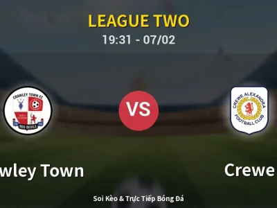 🔴 Trực Tiếp: Crawley Town 0-0 Crewe – Link Xem League Two (Full HD)