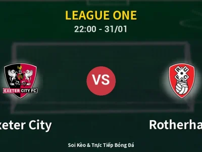 Soi Kèo Exeter City vs Rotherham – 22:00 31/01 | Nhận Định, Dự Đoán Tỷ Số