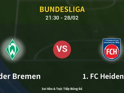 Soi Kèo Werder Bremen vs 1. FC Heidenheim – 21:30 28/02 | Nhận Định, Dự Đoán Tỷ Số