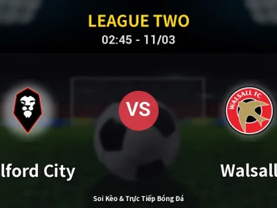 Kết Quả: Salford City 1-0 Walsall – Highlight & Bàn Thắng | League Two