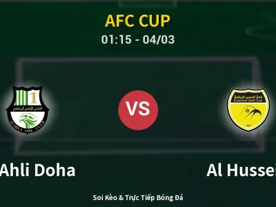 Soi Kèo Al Ahli Doha vs Al Hussein – 01:15 04/03 | Nhận Định, Dự Đoán Tỷ Số